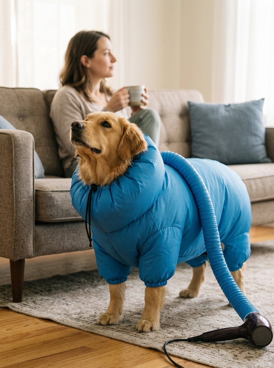 Bolsa de secado para perros, sin pelos volando